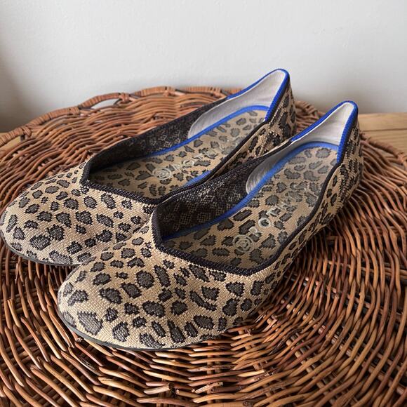 Rothy's Women's Flat Round Toe Ballet Flats Size 8 Leopard Cheetah Animal Print - Picture 1 of 7
